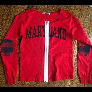 University of Maryland Red long sleeve w/ zipper